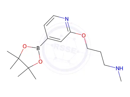 Chemical structure of N-methyl-3-((4-(4,4,5,5-tetramethyl-1,3,2-dioxaborolan-2-yl)pyridin-2-yl)oxy)propan-1-amine