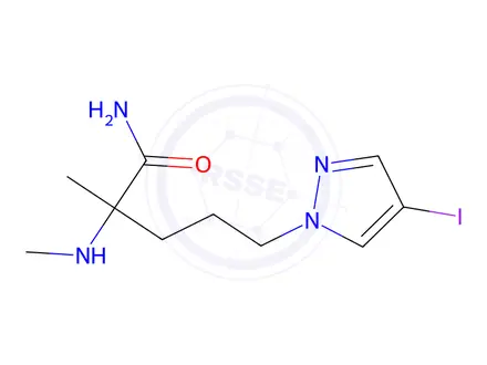 Chemical structure of 5-(4-Iodo-1h-pyrazol-1-yl)-2-methyl-2-(methylamino)pentanamide