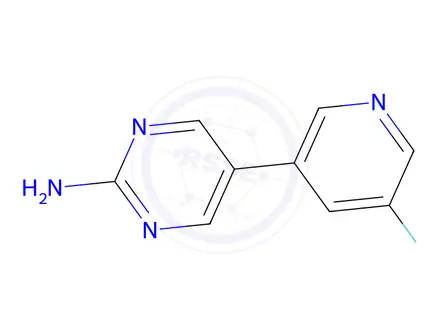 Chemical structure of 5-(5-fluoropyridin-3-yl)pyrimidin-2-amine