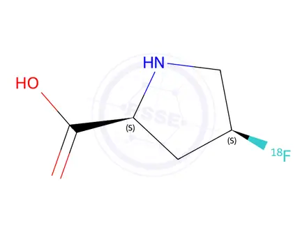 Chemical structure of (2S,4S)-4-(Fluoro-18F)pyrrolidine-2-carboxylic acid
