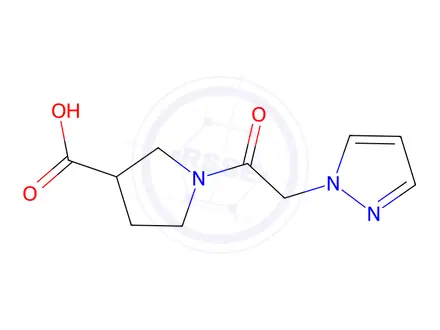 Chemical structure of 1-[2-(1h-pyrazol-1-yl)acetyl]pyrrolidine-3-carboxylic acid