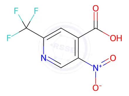 Chemical structure of 5-nitro-2-(trifluoromethyl)pyridine-4-carboxylic acid