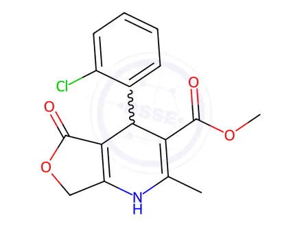 Chemical structure of Methyl 4-(2-chlorophenyl)-2-methyl-5-oxo-1,4,5,7-tetrahydrofuro[3,4-b]pyridine-3-carboxylate