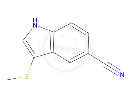 Chemical structure of 3-(Methylthio)-1H-indole-5-carbonitrile