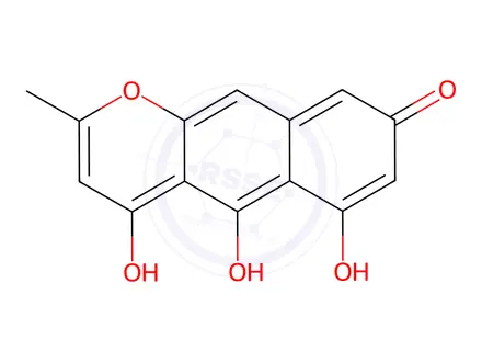Chemical structure of 5,6,8-Trihydroxy-2-methyl-4H-naphtho[2,3-b]pyran-4-one