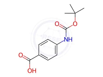 Chemical structure of 4-(N-tert-Butoxycarbonyl)aminobenzoic Acid