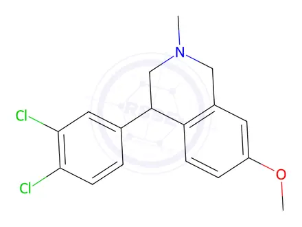 Chemical structure of 4-(3,4-Dichlorophenyl)-7-methoxy-2-methyl-1,2,3,4-tetrahydroisoquinoline
