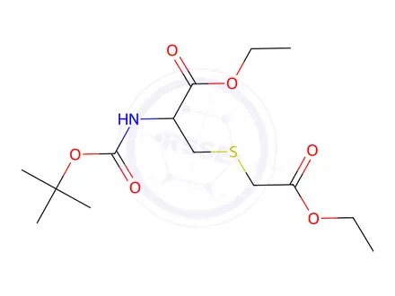 Chemical structure of Ethyl 2-{[(tert-butoxy)carbonyl]amino}-3-[(2-ethoxy-2-oxoethyl)sulfanyl]propanoate