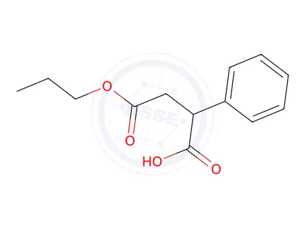 Chemical structure of Butanedioic acid, phenyl-, 4-propyl ester (9CI)