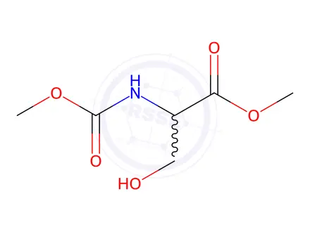 Chemical structure of Serine, N-(methoxycarbonyl)-, methyl ester