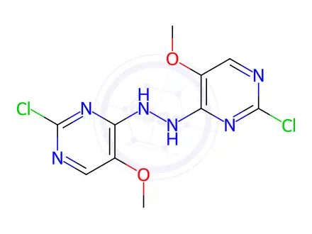 Chemical structure of 1,2-Bis(2-chloro-5-methoxypyrimidin-4-yl)hydrazine