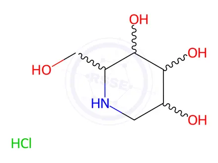 Chemical structure of Deoxygalactonojirimycin-15N Hydrochloride