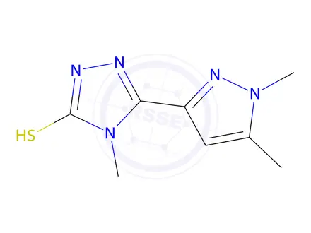 Chemical structure of 5-(1,5-dimethyl-1H-pyrazol-3-yl)-4-methyl-4H-1,2,4-triazole-3-thiol