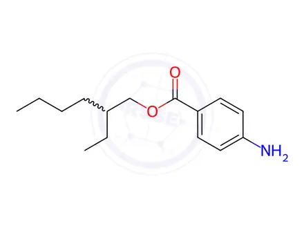 Chemical structure of 2-Ethylhexyl-4-aminobenzoate