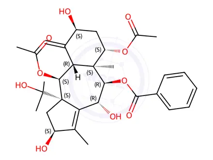 Chemical structure of 9-Deacetyl-9-benzoyl-10-debenzoyltaxchinin A
