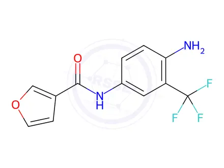Chemical structure of N-[4-amino-3-(trifluoromethyl)phenyl]furan-3-carboxamide