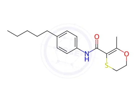Chemical structure of 1,4-Oxathiin-3-carboxamide, 5,6-dihydro-2-methyl-N-(4-pentylphenyl)-