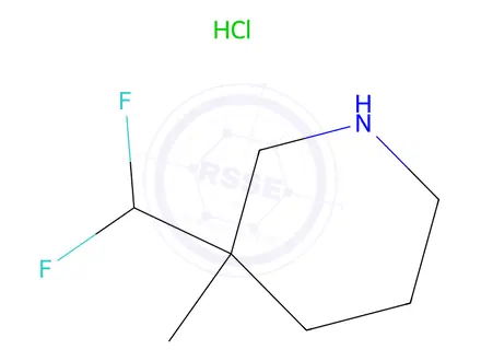 Chemical structure of 3-(Difluoromethyl)-3-methylpiperidine hydrochloride