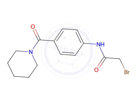Chemical structure of 2-Bromo-N-[4-(1-piperidinylcarbonyl)phenyl]-acetamide