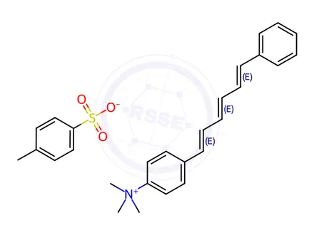 Chemical structure of N,N,N-Trimethyl-4-(6-phenyl-1,3,5-hexatrien-1-yl)phenylammonium p-Toluenesulfonate