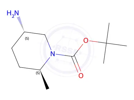 Chemical structure of 1-Piperidinecarboxylic acid, 5-amino-2-methyl-, 1,1-dimethylethyl ester, (2S,5S)...