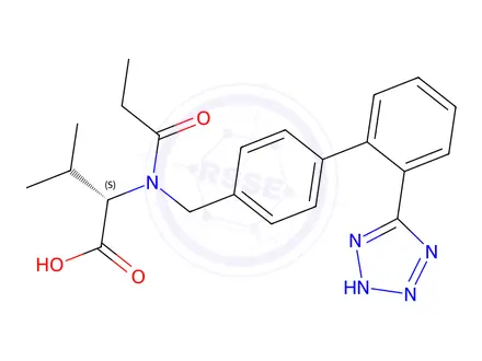 Chemical structure of N-(1-Oxopropyl)-N-[[2′-(2H-tetrazol-5-yl)[1,1′-biphenyl]-4-yl]methyl]-L-valine