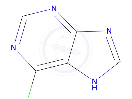 Chemical structure of 6-chloro-9H-purine