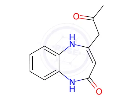 Chemical structure of 4-(2-Oxopropyl)-1,5-dihydro-2H-benzo[b][1,4]diazepin-2-one