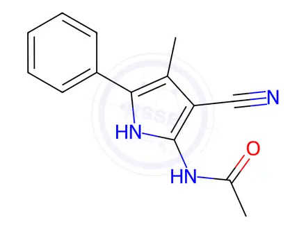 Chemical structure of N-(3-Cyano-4-methyl-5-phenyl-1H-pyrrol-2-yl)acetamide