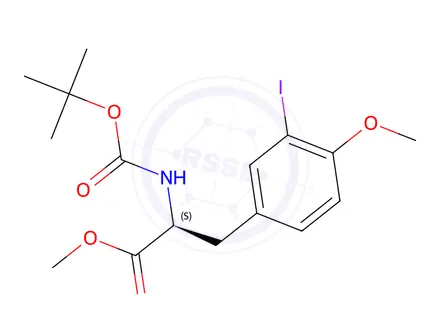 Chemical structure of (S)-Methyl 2-((tert-Butoxycarbonyl)amino)-3-(3-iodo-4-methoxyphenyl)propanoate