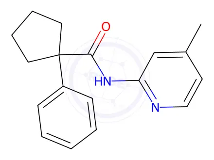 Chemical structure of N-(4-Methylpyridin-2-yl)-1-phenylcyclopentane-1-carboxamide