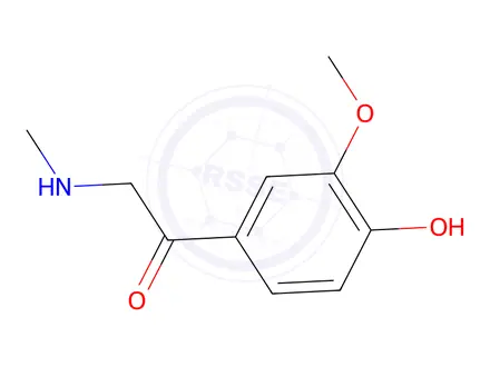Chemical structure of 1-(4-Hydroxy-3-methoxyphenyl)-2-(methylamino)ethan-1-one