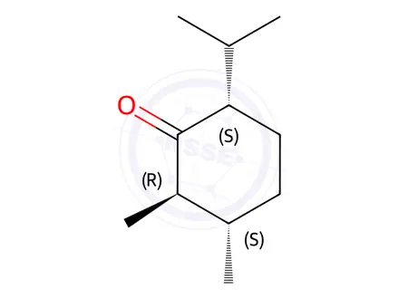 Chemical structure of Cyclohexanone, 2,3-dimethyl-6-(1-methylethyl)-, [2R-(2alpha,3ba,6ba)]-(9CI)