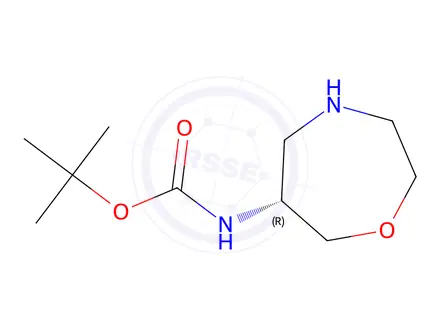 Chemical structure of tert-butyl N-[(6R)-1,4-oxazepan-6-yl]carbamate