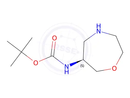Chemical structure of tert-butyl N-[(6S)-1,4-oxazepan-6-yl]carbamate