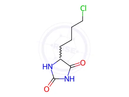 Chemical structure of 5-(4-Chlorobutyl)hydantoin