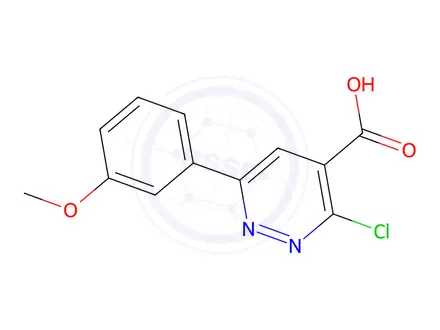 Chemical structure of 3-chloro-6-(3-methoxyphenyl)pyridazine-4-carboxylic acid