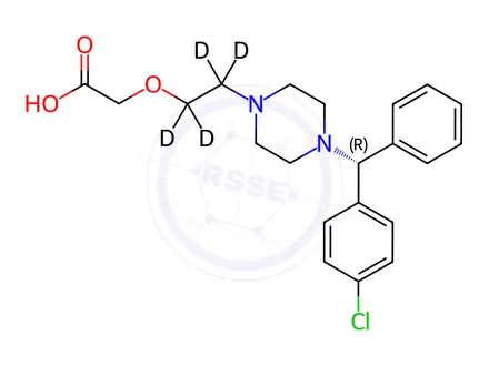 Chemical structure of Levocetirizine-d4