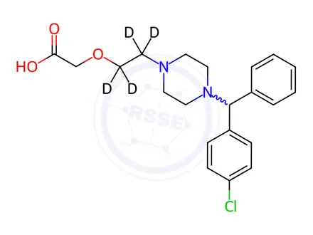 Chemical structure of (±)-Cetirizine-d4 Dihydrochloride