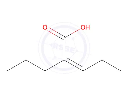 Chemical structure of (2Z)-2-Propyl-2-Pentenoic Acid