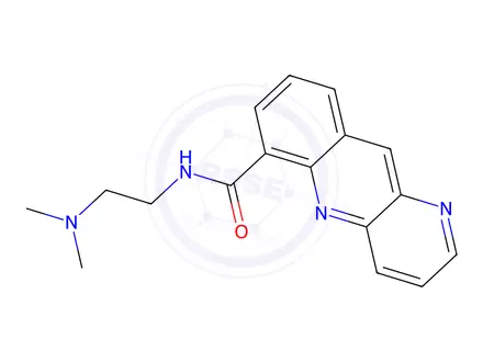 Chemical structure of N-(2-(dimethylamino)ethyl)benzo(b)(1,5)naphthyridine-6-carboxamide