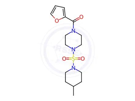 Chemical structure of Furan-2-yl(4-((4-methylpiperidin-1-yl)sulfonyl)piperazin-1-yl)methanone
