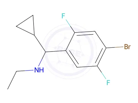Chemical structure of n-((4-Bromo-2,5-difluorophenyl)(cyclopropyl)methyl)ethanamine