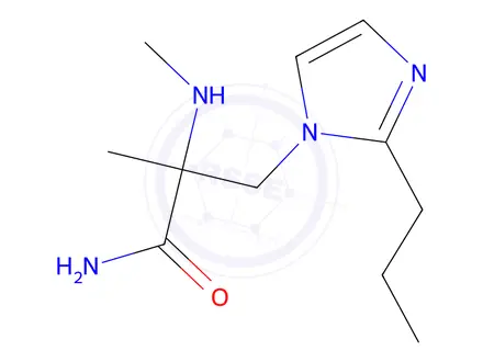 Chemical structure of 2-Methyl-2-(methylamino)-3-(2-propyl-1h-imidazol-1-yl)propanamide