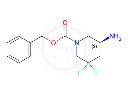Chemical structure of benzyl (S)-5-amino-3,3-difluoropiperidine-1-carboxylate