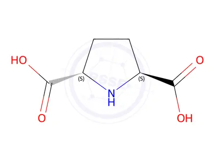 Chemical structure of (2S,5S)-pyrrolidine-2,5-dicarboxylic acid