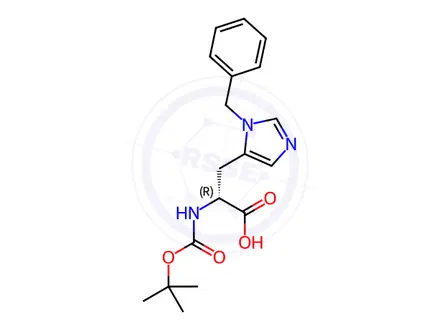 Chemical structure of N-[(1,1-Dimethylethoxy)carbonyl]-3-(phenylmethyl)-D-histidine