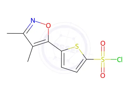 Chemical structure of 5-(3,4-Dimethylisoxazol-5-yl)thiophene-2-sulfonyl Chloride