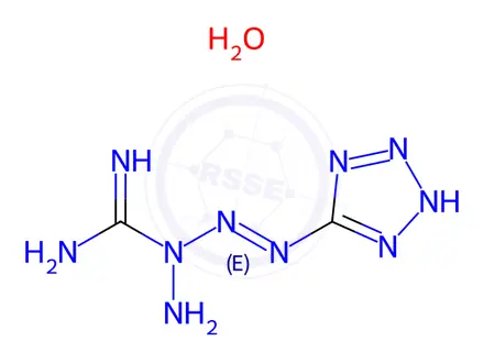 Chemical structure of tetrazene explosive