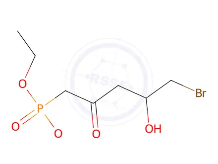 Chemical structure of 5-Bromo-1-diethoxyphosphinyl-4-hydroxypentan-2-one